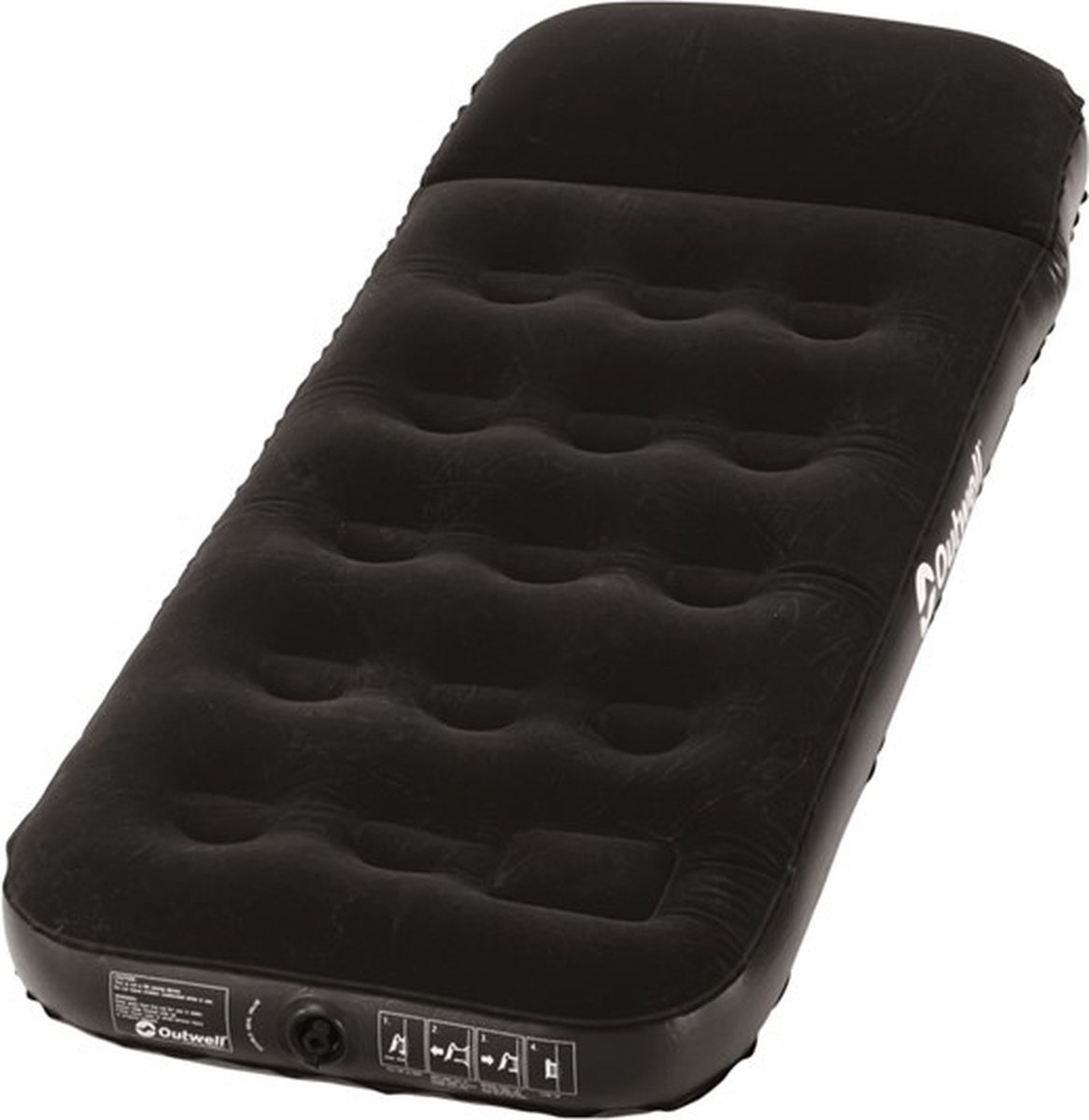 Outwell Classic Luchtmatras met Kussen en Pomp Enkel 185 x 75 cm Zwart