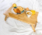 Laptoptafel voor bed, opvouwbare bedtafel,Laptoptafel for your bed, inklapbare laptoptafel - ontbijttafel met inklapbare poten 50 x 30 cm