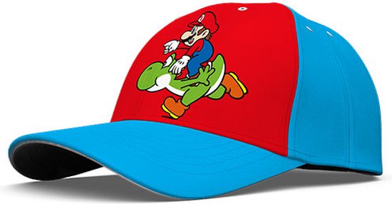 Super Mario Polyester Pet Blauw/Rood of Blauw/Geel - 1 Stuks