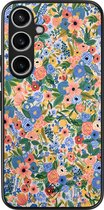 Casimoda® hoesje - Geschikt voor Samsung Galaxy A55 - Blue Gardens - Zwart TPU Backcover - Bloemen - Blauw