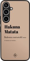 Coque Samsung Galaxy A55 - Hakuna matata - Marron/beige - Coque Rigide TPU Zwart - Texte - Casimoda