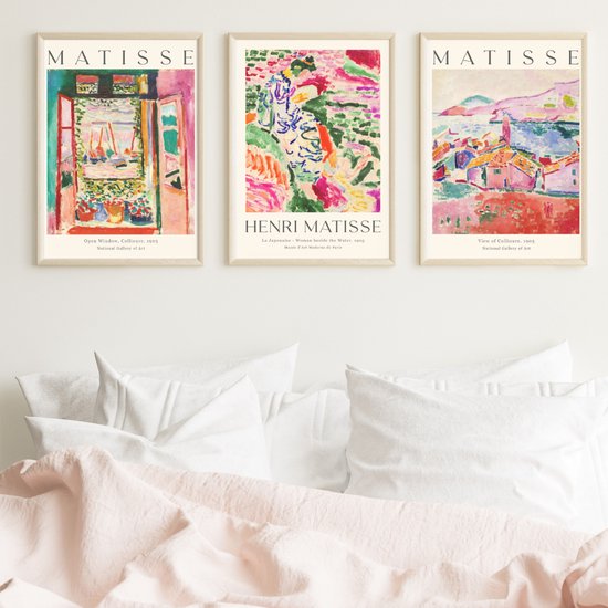 Poster Set - 3 stuks - 30x40 cm - Abstracte Kunst - Vintage - Wanddecoratie - Muurdecoratie - Matisse geïnspireerd