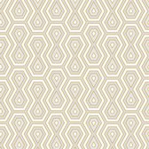 Papier peint graphique Profhome 377071-GU papier peint intissé lisse avec des formes géométriques or blanc gris mat 5,33 m2