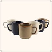 Tasses à café OTIX - 6 pièces - 270 ml - Div. Couleurs - Céramique