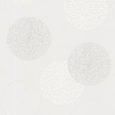 Papier peint graphique Profhome 937922-GU papier peint intissé légèrement texturé avec motif graphique blanc crème mat 5,33 m2