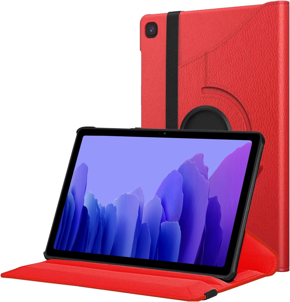 Book Cover Geschikt voor: Samsung Galaxy Tab A8 (2022 & 2021) - SM-X200 / X205 / X207 - 10.5 inch Draaibaar Hoesje - Multi stand Case - Rood