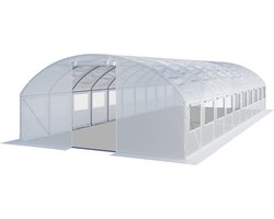 Tunnelkas 4x10m PE-zeil 180g/m² wit transparant