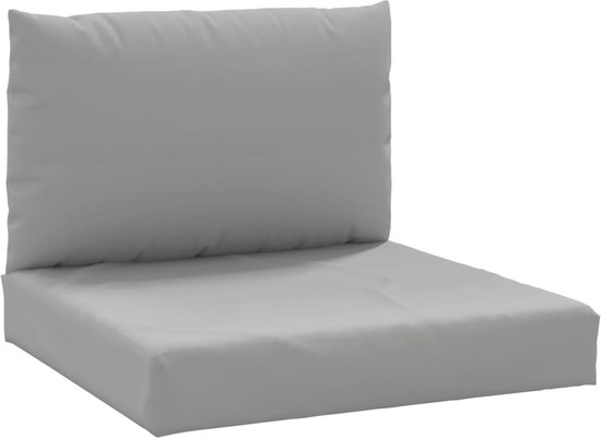 vidaXL Coussins de canapé en palette 2 pièces Tissu gris