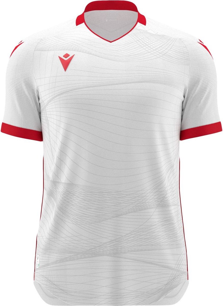 Macron Wyvern Eco Shirt Korte Mouw Kinderen - Wit / Rood | Maat: 11-12 Y