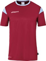 Uhlsport Squad 27 Shirt Korte Mouw Heren - Bordeaux / Hemelsblauw | Maat: L
