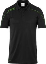 Uhlsport Stream 22 Polo Heren - Zwart / Fluo Groen | Maat: 2XL