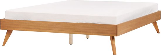 BERRIC - Tweepersoonsbed - Lichthout - 160 x 200 cm - MDF