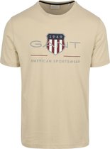 Gant - T-shirt Logo Ecru - Heren - Maat XL - Regular-fit
