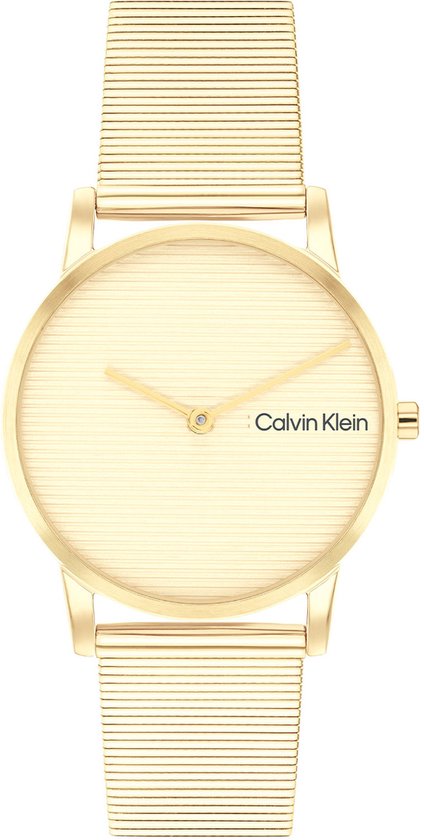 Calvin Klein CK25100035 CK FEEL Dames Horloge - Mineraalglas - Staal - Goudkleurig - 30 mm breed - Quartz - Druksluiting - 3 ATM (spatwater)