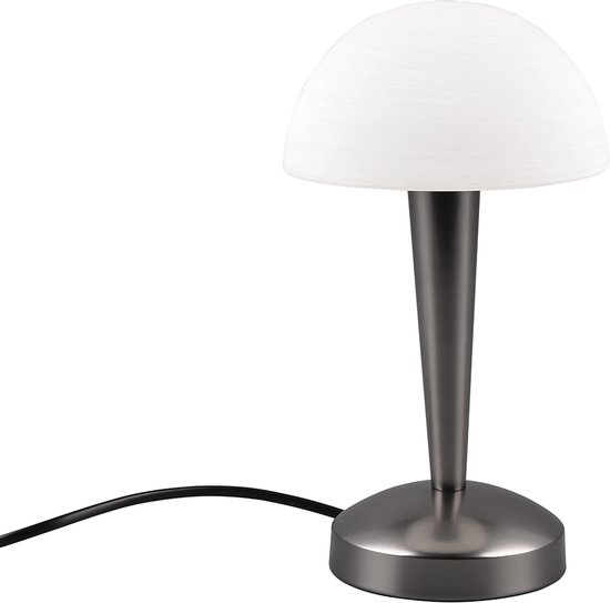 LED Tafellamp - Trion Candin - E14 Fitting - Warm Wit 3000K - Zwart/Chroom