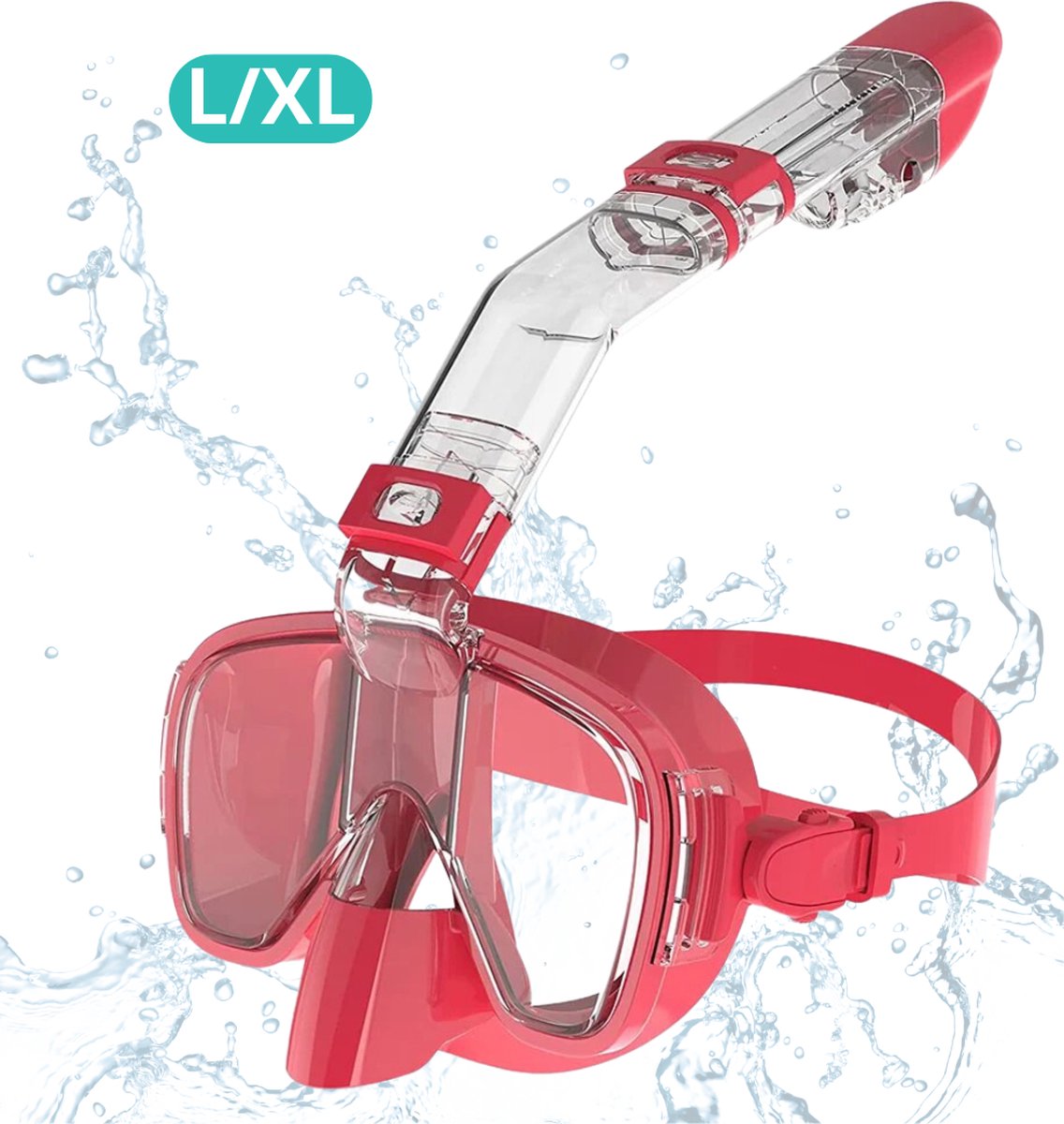 Actania Snorkelmasker - Volwassenen - Snorkel - Snorkelset - Duikbril - Full Face - L/XL - Roze