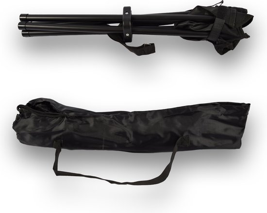 Discountershop Opvouwbaar Vouwkrukje met Tas - Zwart Viskrukje - 56cm x 33cm x 42cm - Staal & Polyester - Voor Kamperen en Vissen van Discountershop — afbeelding 4