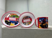 Marvel Avengers Ontbijt Set - 3 Delig- Micro Bestendig - Premium Bord- Premium Bowl & Micro Mug 350ml