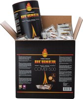 Burner - 500 Aanmaakzakjes - Combibox - 500 stuks (400 los + koker 100) - BBQ - aanmaakzakjes - houtkachel -