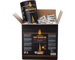 Burner - Quickfire - 500 Aanmaakzakjes - Combibox - 500 stuks (400 los + koker 100) - BBQ - aanmaakzakjes - houtkachel -