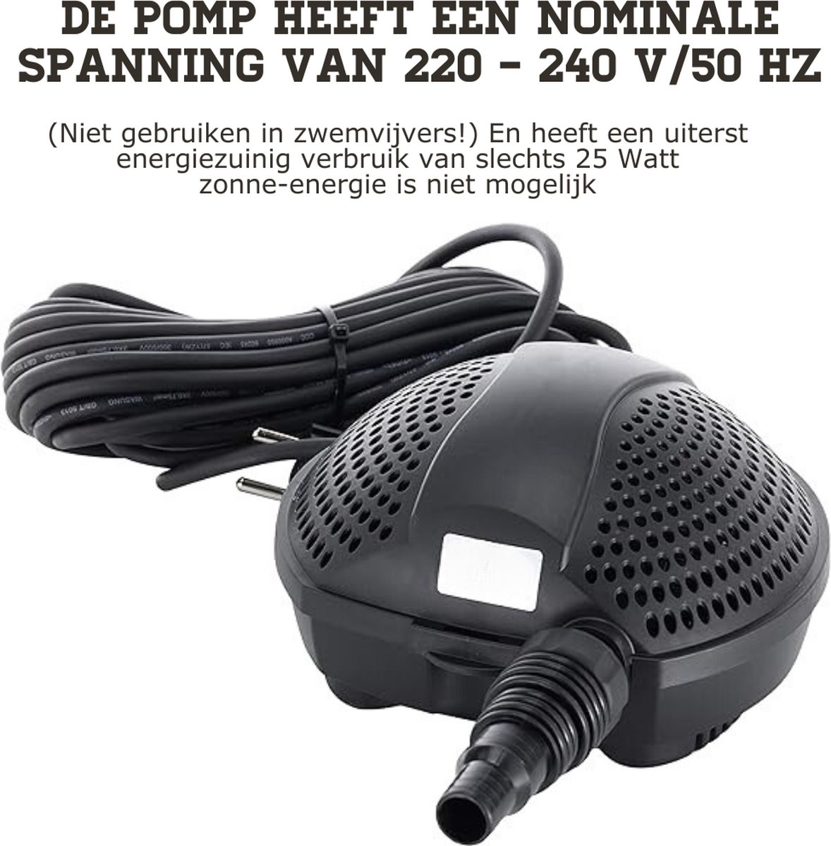 Vijverpomp Voor In Vijver [ 3600L/u ] - Vijverpompen Voor Onder Water Met Instelbaar