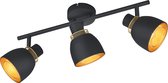 LED Plafondspot - Trion Blado - E14 Fitting - 3-lichts - Rechthoek - Mat Zwart - Metaal