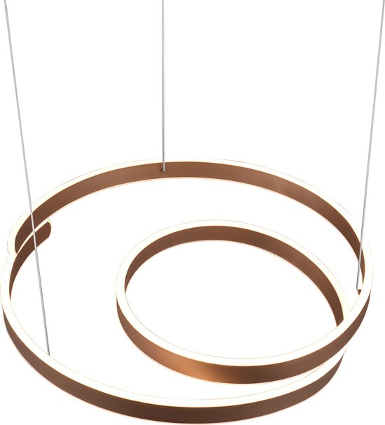 LED Hanglamp - Torna Renie - 68W - Warm Wit 3000K - Dimbaar - Rond - Coffee - Metaal