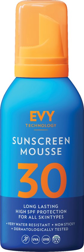EVY Zonnebrand Mousse - SPF 30 150 ml - Beschermend en Hydraterend - Dermatalogisch aanbevolen - Zweet en water bestendig