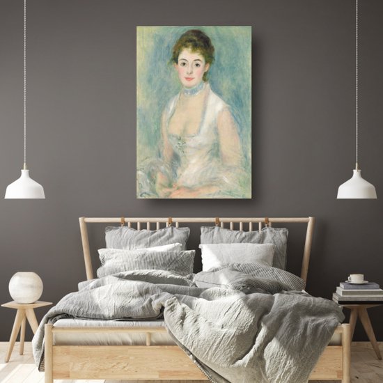 Portrait de Mme Henriot - Tableau Pierre-Auguste Renoir - Décoration murale Femme - Tableau toile Portrait - Décoration murale chambre d'enfant - Tableau toile salon - Accessoires chambre 75x100 cm