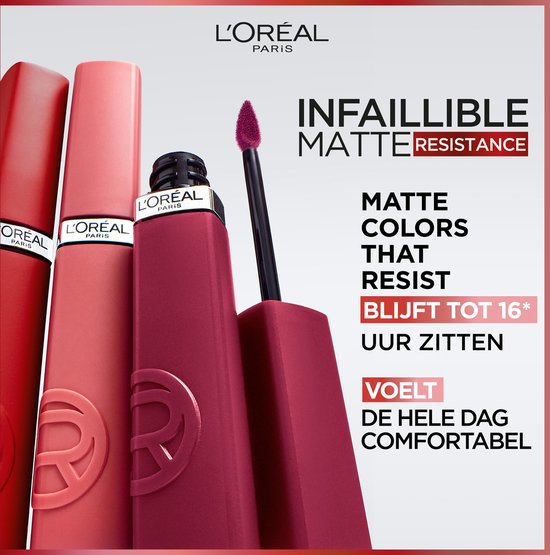 L'Oréal Paris Infaillible Matte Resistance lippenstift – 230 Shopping Spree – Langhoudende vloeibare lipstick met een matte finish – 5ml