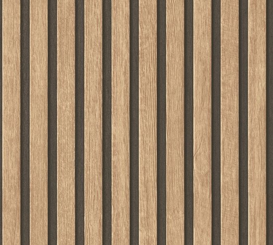 Papier peint bois Profhome 391091-GU papier peint intissé vinyle dur gaufré à chaud aspect bois texturé beige brun noir mat 5,33 m2