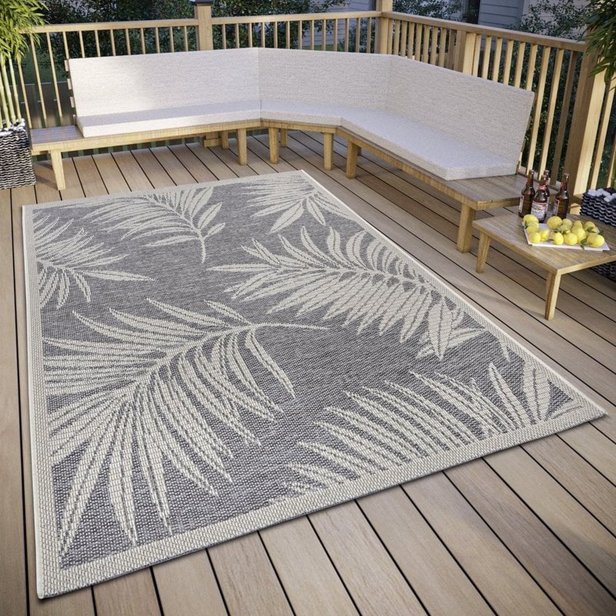 Flycarpets Clyde Binnen & Buitenkleed Vloerkleed Paru Grijs / Creme - 115x170 cm