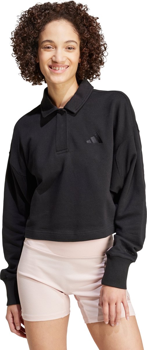 adidas Sportswear ALL SZN French Terry Polo Sweatshirt Dames Zwart