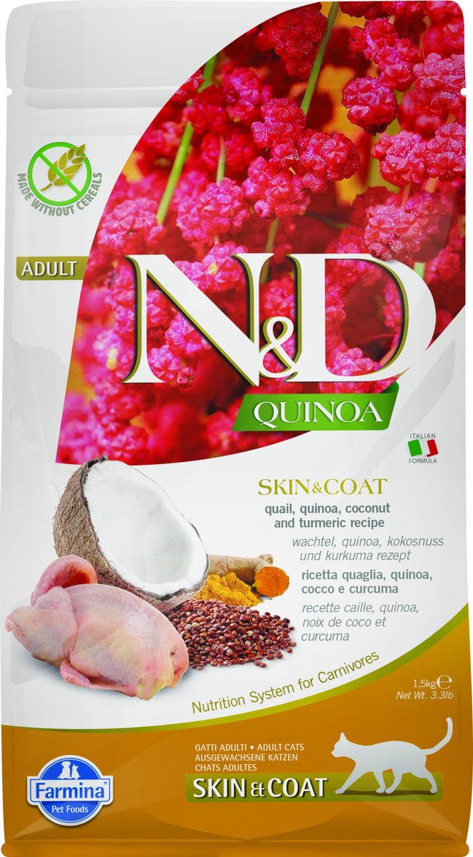 farmina Farmina N&D Quinoa - Adult kat - Skin & coat kwartel - 1,5kg