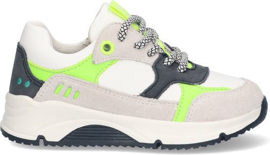 BunniesJR 224461-501 Jongens Lage Sneakers - Grijs/Geel/Wit - Suède/Imitatieleer - Veters