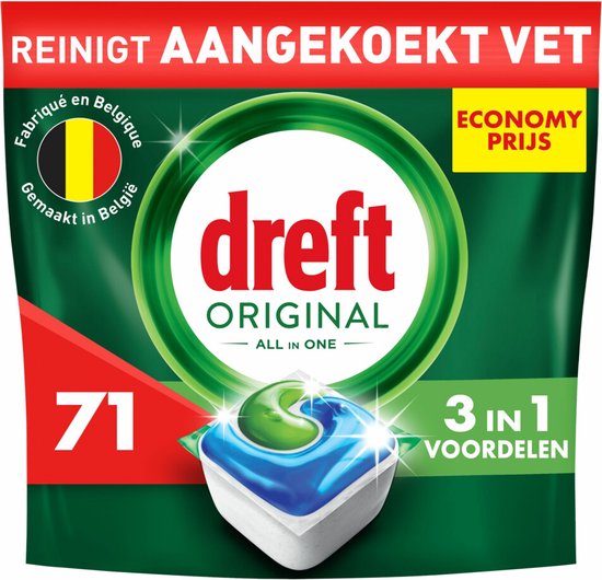 Dreft Vaatwastabletten All In One Original - 4 x 71 stuks - Voordeelverpakking