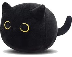 Klikkopers® - Kawaii knuffel - 22CM - Zwarte Kat Knuffel - Kawaii Knuffel Kat - Squish Knuffel