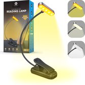 TM&DY Flexibele Led Leeslampje - 5 Standen - Leeslampje voor Boek - Amber Licht - Bureau Klemlamp - Oplaadbaar - Bed Leeslamp