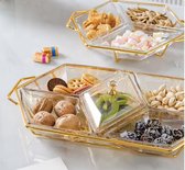 Luxaliving - Snack schaal - 5-vaks - Keukenbenodigdheden - Serveer schaal met 5 vakken - Snacks/hapjes serveren - Borrelschaal - 36x20cm