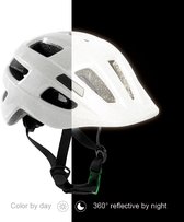 Swivvle® reflecterende fietshelm kinderen - Veilige kinderhelm zichtbaar in het donker - 360° reflector helm in Ivory White - maat S (51-54 cm) - model Spica