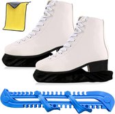 Protecteurs de patins à glace, 1 paire de chaussettes de patinage élastiques, 1 paire de protecteurs en plastique réglables, 1 serviette, protection de patins pour adultes et enfants.
