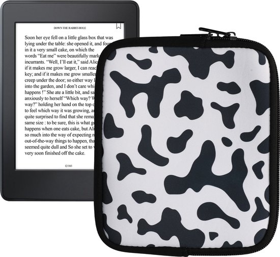 kwmobile Universele Cover voor eReader - Neopreen hoesje Koeien Patroon design zwart / wit van kwmobile — afbeelding 5