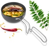 SCRATCH RESISTANT COATING - Mini Tadka Pan voor eieren, specerijen, smeltende boter en meer, grote Tadka Pan voor Saag, Dal, Kadhi, Dhokla, 5"