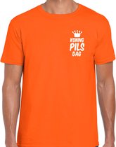 Bellatio Decorations Koningsdag verkleed shirt voor heren - koning pils dag - oranje - feestkleding S