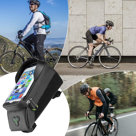 Fiets-frametas, waterdicht, telefoonhoesje, touchscreen voor mobiele telefoons tot 7,0 inch (17,0 cm) iPhone 14/13 Plus/Pro Max, Galaxy S23/S22 Ultra, Huawei P60 Pro/Mate50 van Lruvdox — afbeelding 4