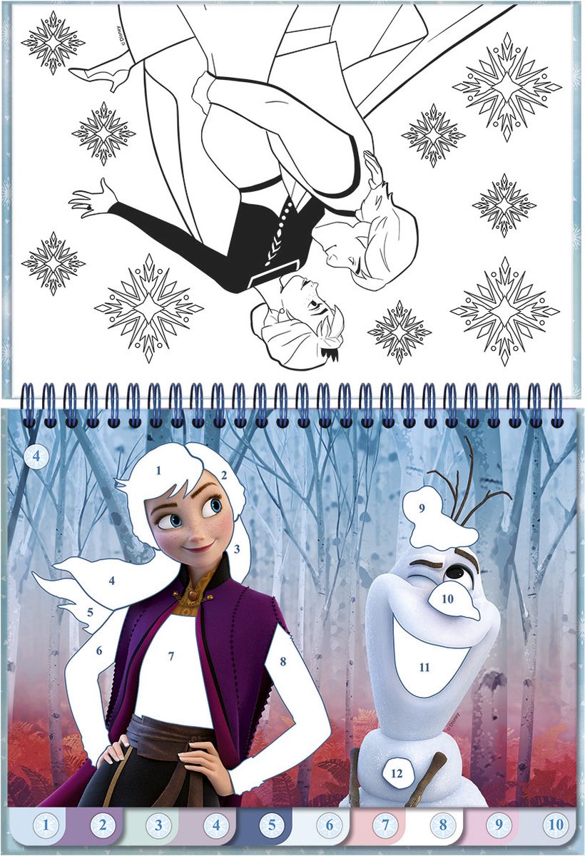 Disney Frozen Totum vakantie doeboek sticker puzzelboek - stickeren op nummer en kleurboekje - sticker by number educatief speelgoed knutselen 25-delig — afbeelding 7