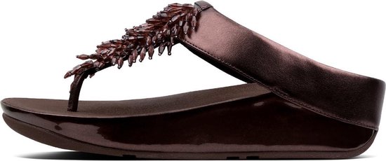 FitFlop Rumba Toe Thong slippers bruin 