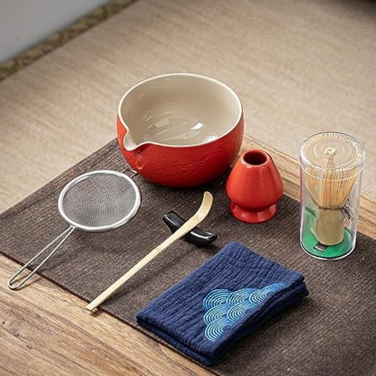 Alyvisun Matcha Kit, 5 Pièces Matcha Set avec Chasen et