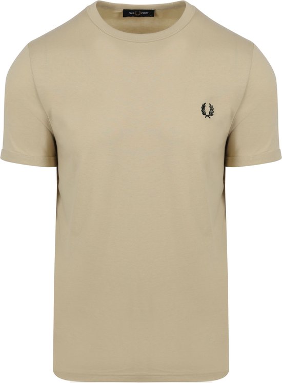 Fred Perry - T-Shirt Ringer M3519 Beige V54 - Homme - Taille L - Coupe Moderne