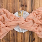 Musseline tafelloper abrikoos bruiloft tafelloper kaasdoek decoratieve stof 80cm x 3m